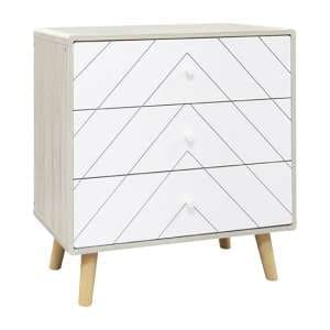 Davis Wooden Chest Of 3 Drawers In Dusty Grey And White - UK