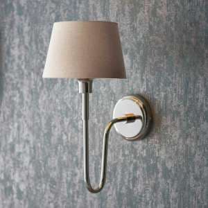 Davis And Cici Grey Tapered Shade Wall Light In Bright Nickel - UK
