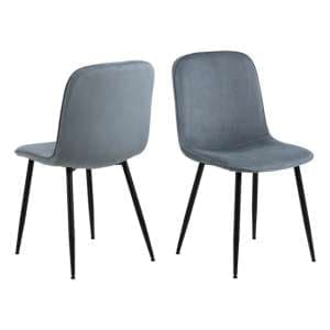 Davos Grey Fabric Dining Chairs In Pair - UK
