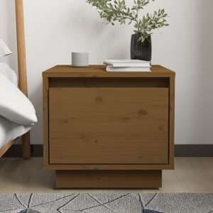 Dawes Solid Pinewood Bedside Cabinet With 1 Drawer In Brown - UK