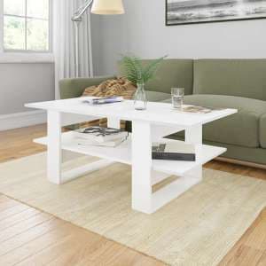 Dawid High Gloss Coffee Table With Undershelf In White