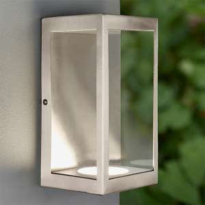 Dean LED Glass Panels Wall Light In Brushed Stainless Steel - UK