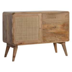 Debby Wooden Sideboard In Oak Ish Woven Design - UK