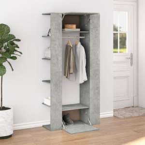 Deion Wooden Hallway Storage Cabinet In Concrete Effect