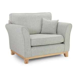 Delft Fabric Armchair With Wooden Frame In Grey - UK