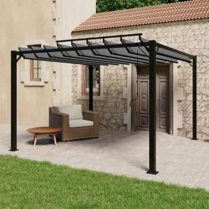 Delia Fabric 3m x 3m Gazebo With Louvered Roof In Anthracite - UK