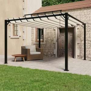 Delia Fabric 3m x 3m Gazebo With Louvered Roof In Cream - UK