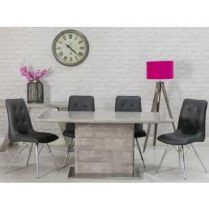 Laurel Marble Effect Dining Set With 4 Grey Tampa Chairs