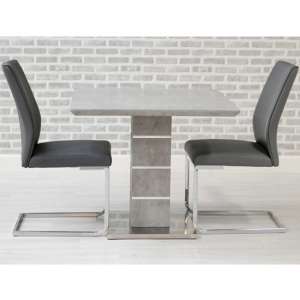 Delta Square Dining Set With 2 Grey Seattle Chairs