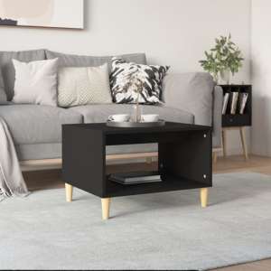 Demia Wooden Coffee Table With Undershelf In Black