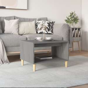 Demia Wooden Coffee Table With Undershelf In Concrete Effect