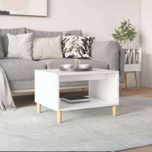Demia Wooden Coffee Table With Undershelf In White