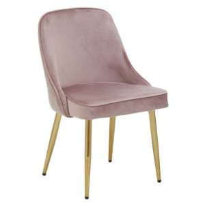 Demine Dusky Pink Velvet Dining Chairs In A Pair - UK