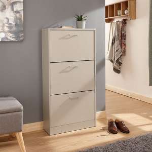Strood Three Tier Shoe Cabinet In Grey Finish