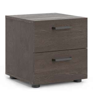 Denton Wooden Bedside Cabinet With 2 Drawers In Dark Oak - UK