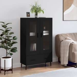 Derby Display Cabinet With 2 Doors 1 Drawer In Black - UK