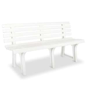 Derik Outdoor Plastic Seating Bench In White