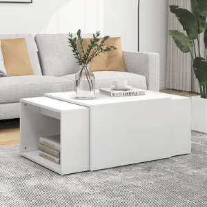 Derion Wooden Set Of 3 Wooden Coffee Tables In White - UK