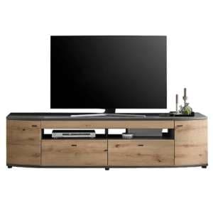 Derry Wooden TV Stand With 2 Doors 2 Drawers In Artisan Oak
