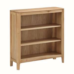 Derry Wooden Bookcase Low With 2 Shelves In Oak - UK