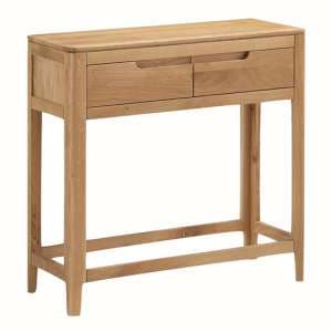 Derry Wooden Console Table With 2 Drawers In Oak - UK