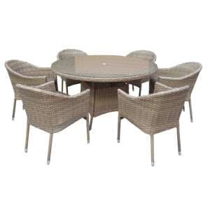 Derya Glass Top 135cm Dining Table With 6 Stacking Chairs - UK