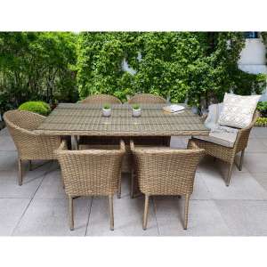 Derya Glass Top 150cm Dining Table With 6 Stacking Chairs - UK