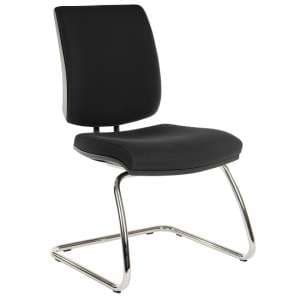 Dessau Visitor Deluxe Chair In Black Fabric With Chrome Frame