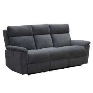 Dessel Chenille Fabric Fixed 3 Seater Sofa In Grey - UK
