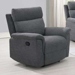 Dessel Chenille Fabric Manual Recliner Chair In Grey