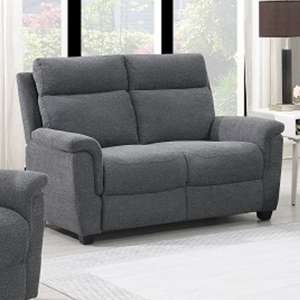 Dessel Fabric Electric Recliner 2 Seater Sofa In Grey
