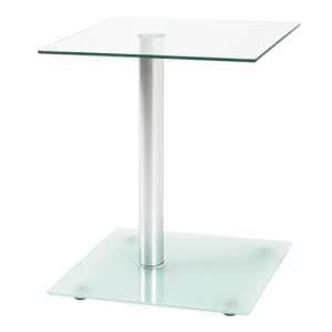 Destin Square Clear Glass Side Table With Aluminium Support
