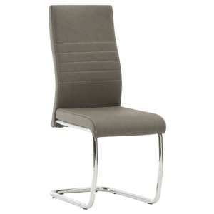 Devan Cantilever Faux Leather Dining Chair In Grey - UK