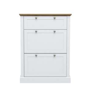 Devan Wooden Shoe Storage Cabinet In White