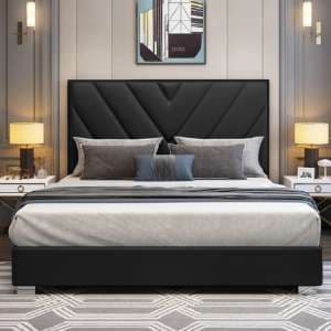 Dewitt Plush Velvet King Size Bed In Black - UK