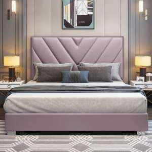 Dewitt Plush Velvet King Size Bed In Pink - UK