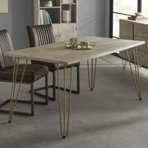 Dhort Wooden Dining Table In Natural - UK