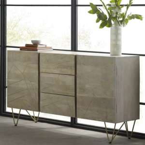 Dhort Wooden Sideboard In Natural With 2 Doors 3 Drawers - UK
