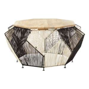 Diadem Octagonal Wooden Coffee Table With Black Metal Frame - UK