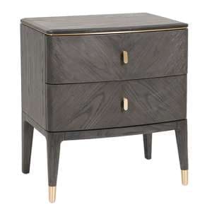 Dileta Wooden Bedside Cabinet With 2 Drawers In Brown - UK