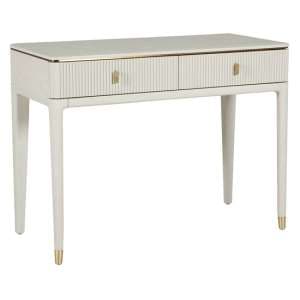 Dileta Wooden Dressing Table With 2 Drawers In White - UK
