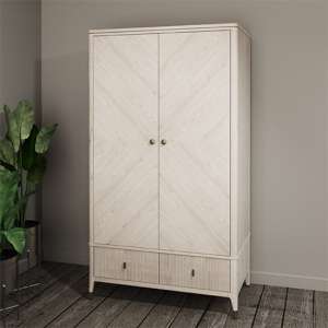 Dileta Wooden Wardrobe With 2 Doors In White - UK