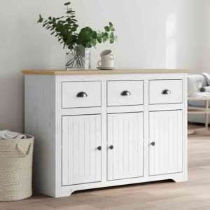 Dillon Wooden Sideboard With 3 Doors 3 Drawers In Oak And White - UK