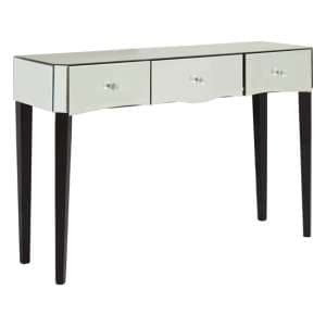 Dingolay Mirrored Glass Console Table With 3 Drawers In Silver - UK