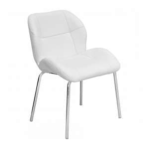 Dinky Bistro Faux Leather Dining Chair In White