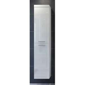 Disuq Wall Hung High Gloss Bathroom Storage Cabinet In White - UK