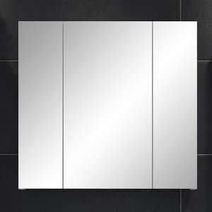 Disuq High Gloss Mirrored Bathroom Cabinet In White - UK