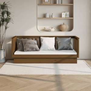 Diza Pinewood Single Day Bed In Honey Brown