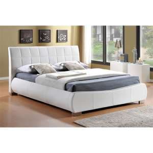 Dorado Faux Leather King Size Bed In White - UK