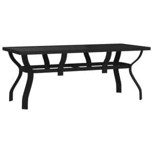Dove Glass Top Garden Dining Table Large In Black - UK